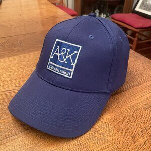 Men's A&K Construction Blue Hook and Loop Baseball Hat Cap by Head to Toe